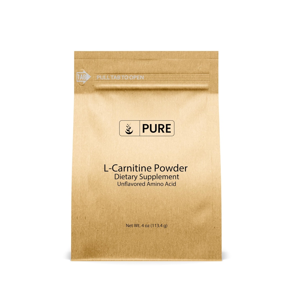 Pure Originial Ingredients L-Carnitine Powder (4 oz) Gluten-Free, Non-GMO Dietary Supplement, Unflavored, No Filler or Additives