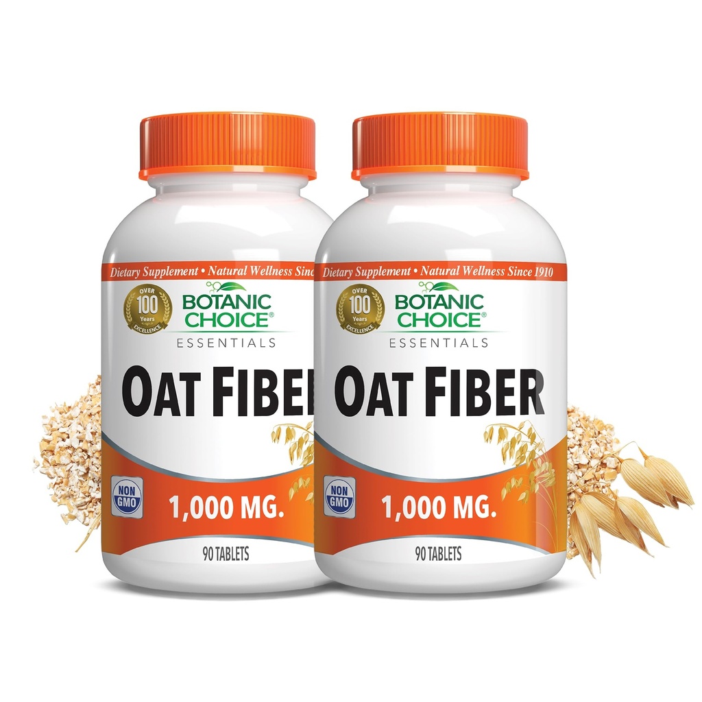 Botanic Choice Oat Fiber Supplement Digestive Support Regularity Pack of 2 | Dietary Formula for Women and Men; Gentle Daily Serving That Helps Maintain Gut Health, Wellness and Everyday Comfort