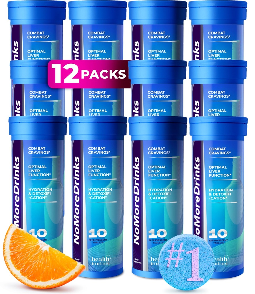 NoMoreDrinks Anti Alcohol Craving Supplement | Liver Detox & Combat Cravings | Energy Support Alcohol Replacement Drink | Organic Milk Thistle Supplement & Dandelion Root & 5HTP | (120) Energy Pills