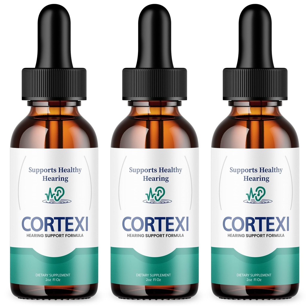 (3 Pack) Cortexi Ear Drops - Official Formula - Cortexi Tinnitus Treatment Cortexi Hearing Support Drops, Cortexi for ringing in ears, Cortexi Supplement Drops Maximum Strength New Improved (3 oz)