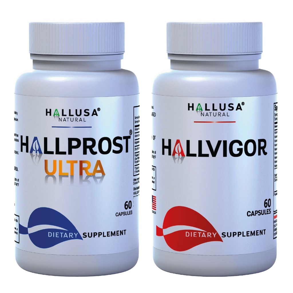 Hallprost Ultra + FREE Hallvigor | Prostate Support Supplements | Saw Palmetto, Pygeum, Pumpkin Seed, Zinc, Vitamin E, Korean Ginseng, Damiana | Urinary Tract & Bladder Support, 120 capsules