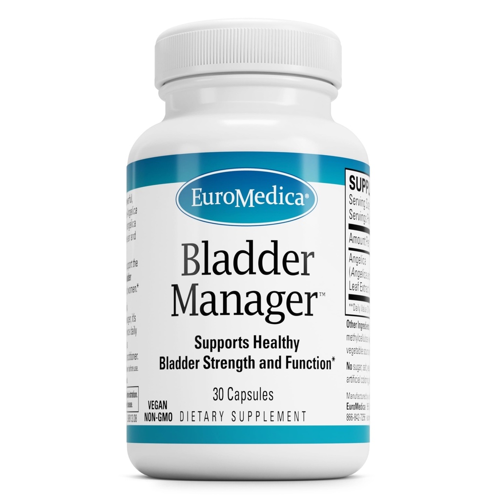 Euromedica Bladder Manager - 30 Capsules - Clinically-Studied Herbal Supplement - Support Bladder Strength & Healthy Urinary Tract Function - Formulated for Men & Women - 30 Servings