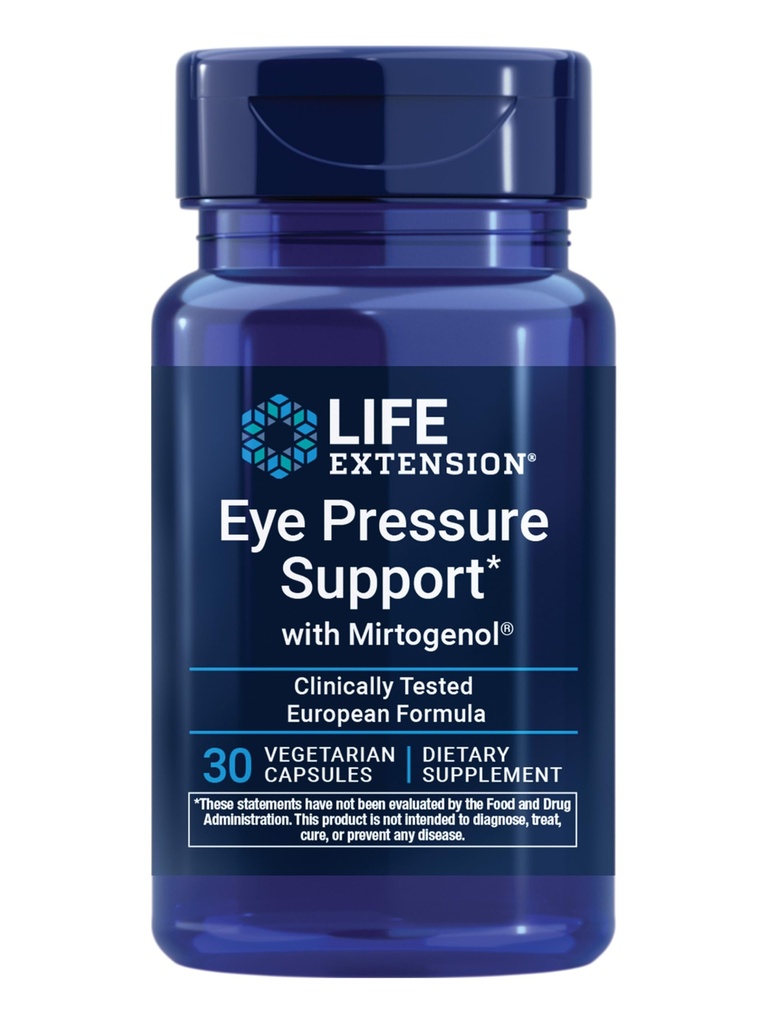 Life Extension Eye Pressure Support with Mirtogenol - Eye Health Supplement for Healthy Eye Pressure - with French maritime pine bark – Gluten-free, vegetarian, non-GMO - 30 capsules