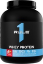 Rule 1 Whey Protein – 24g Fast-Acting Protein from All-Whey Sources with Naturally Occurring EAAs & BCAAs for Workout Recovery or Anytime Use (5 Pounds*, Strawberries & Crème)