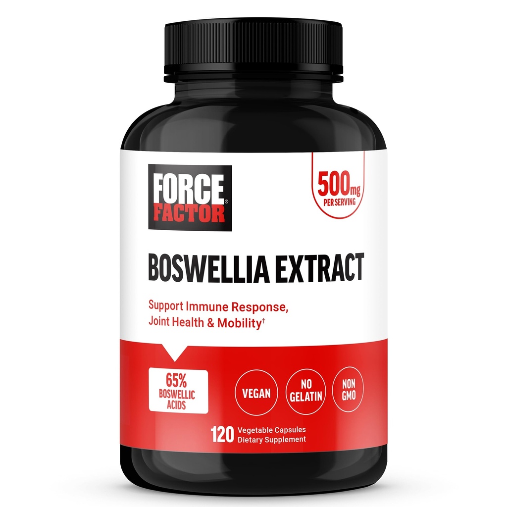 Force Factor Boswellia Extract Capsules, Immune Support Supplement and Joint Health Supplement for Women and Men, Made with Premium Boswellia Serrata Extract, Vegan, Non-GMO, 120 Capsules