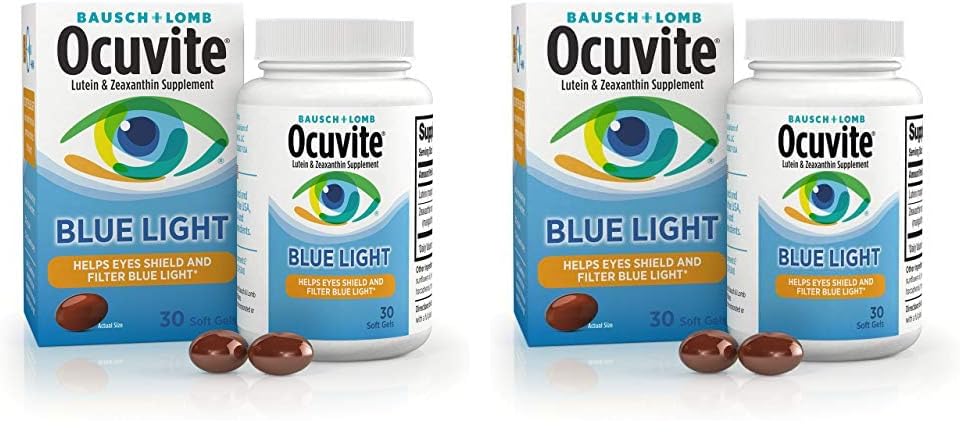 Ocuvite Bausch + Lomb Lutein 25mg Lutein & Zeaxanthin Supplement, 30 Softgels (Pack of 2)