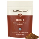 Real Mushrooms Reishi Mushroom Powder - Handpicked Organic Mushroom Extracts - Red Reishi for Tranquil Daily Wellness with Verified Beta Glucans Vegan, Non-GMO, No Grain Fillers, 100 Servings