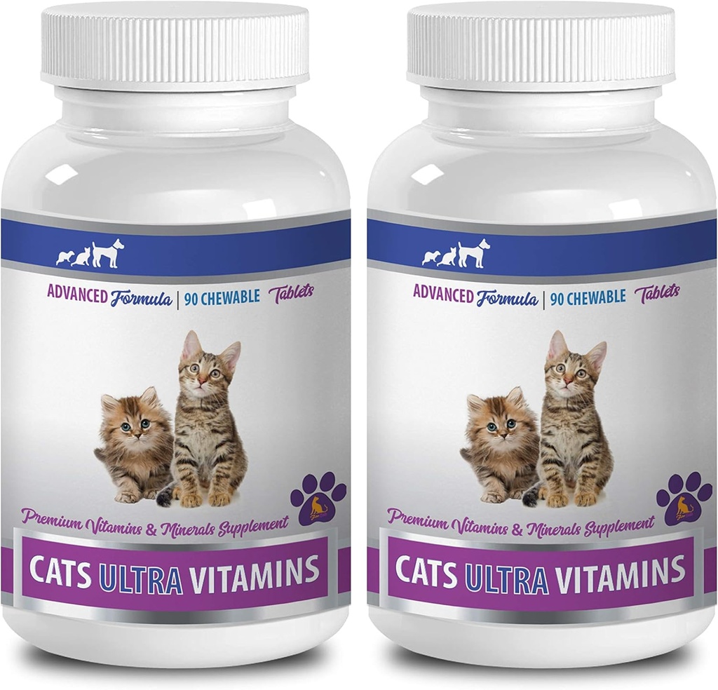 cat Liver Support - Ultra Vitamins for Cats - Healthy Minerals and Vitamins Formula - Chews - cat Calcium - 2 Bottles (180 Treats)