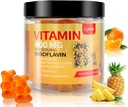 Vitamin B2 Gummies, Vitamin B2 Riboflavin Gummies 400mg with Magnesium & Coq10, Migraine Relief & Headache Relief, for Kids & Adults, 90 Chewable Gummies (1)