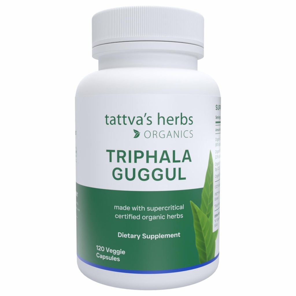 Tattva's Herbs Triphala Guggul Supplement, CO2 Extract, 500mg, 120ct