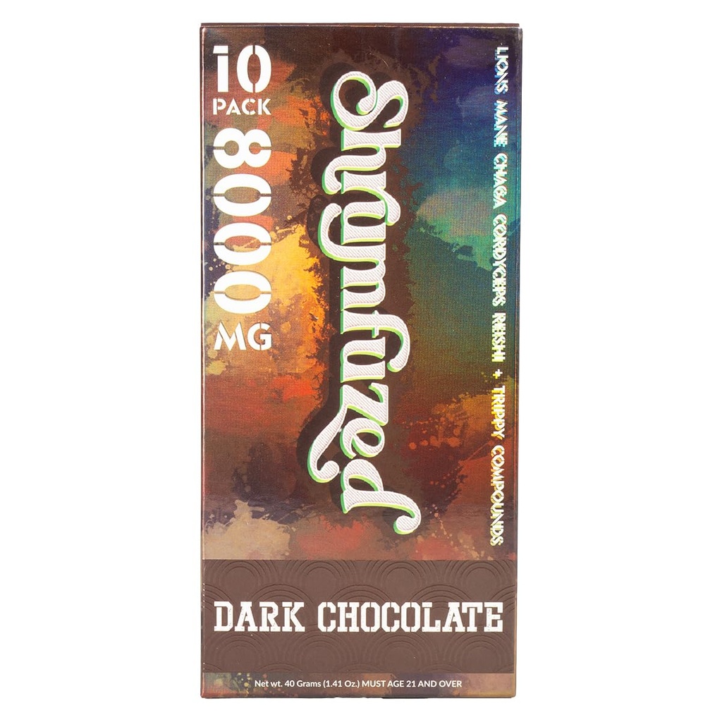 Shrumfuzed - Proprietary Nootropic Gummy 8000mg - Lion's Mane, Reishi, Chaga, and Cordycep Nootropic Mushroom Blend (10, Dark Chocolate)