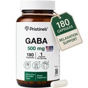 PRISTINE'S GABA 500mg Sleep Quality Support Supplement - 180 Day Supply - Calm Mind & Relaxation Sleep Support Capsules Glass Bottle