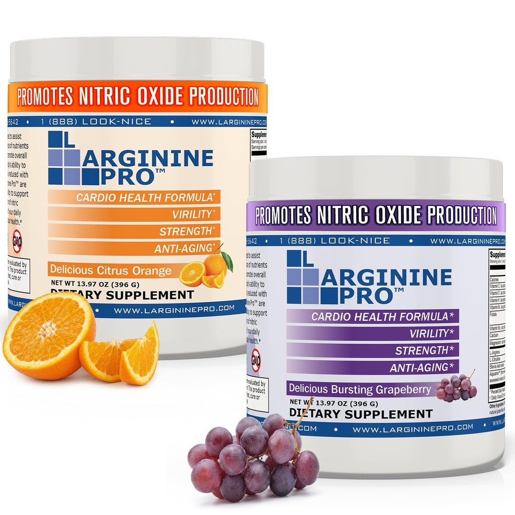| 5,500mg L-Arginine Plus L-Citrulline 1,100mg | Powder Drink Mix | Nitric Oxide Booster | Supports Pre Workout Energy, Blood Flow & Circulation for Men & Women
