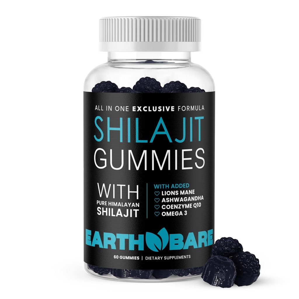 Himalayan Shilajit with Lion’s Mane, Ashwagandha, CoQ10, and Omega-3 – Premium Exclusive Gummies for Energy, Focus, and Wellness - 60 Count