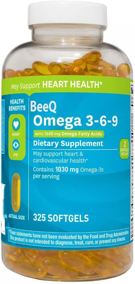 Omega 3-6-9 Dietary Supplement (325 ct.) May Support Heart & Cardiovascular Health* May Promote Eye Health