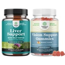 Bundle of Liver Cleanse Detox & Repair - Milk Thistle Dandelion Root Choline Beetroot Artichoke Extract and Zeaxanthin Plus Lutein Gummies for Adults - Eye Vitamins for Vision & Blue Light Protection