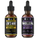 HERBIFY Bundle - Lions Mane & Mullein Grape 4 Fl Oz Drops - Supplement for Memory, Focus & Clarity & Immune Support, Lung Cleanse and Bronchial Support