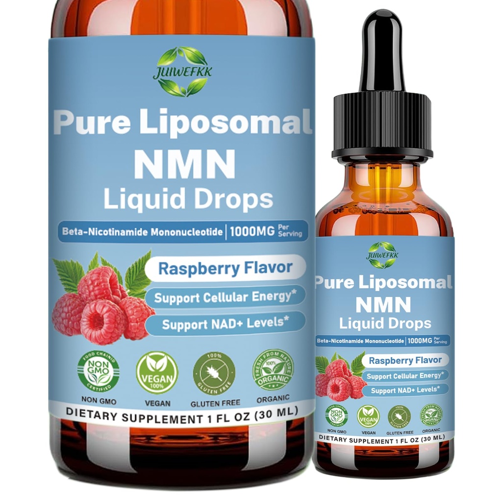 NMN Supplement 1000mg Liquid Drops, 99% Pure NMNH Alternative & Stabilized Beta-Nicotinamide Mononucleotide for NAD⁺ Levels, Cellular Energy, Anti-Aging & Longevity