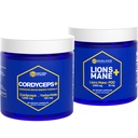 NATURAL STACKS CORDYCEPS + Lions Mane Mushroom Supplement Bundle - Supports Brain Energy and Memory* - 120 Mushroom Capsules