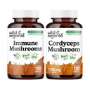 Wild & Organic Immune Mushrooms 120 Capsules & Cordyceps 120 Capsules