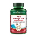 Purity Products Krill Omega-3 10x More EPA and DHA Super Formula Premium PhosphoBoost Krill Oil + Astaxanthin - Supports Joint Comfort + Flexibility - No Fish Burps LemonLock System - 60 SoftGels