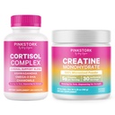 Pink Stork Stress Support Supplements for Women | Cortisol Complex with Adaptogens & Creatine Monohydrate Powder | Energy, Focus, Hormone, Mood & Cognitive Wellness for Women