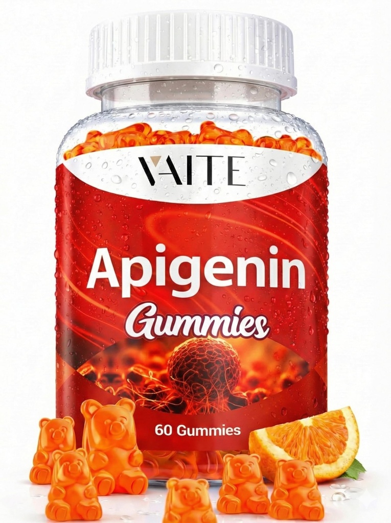 VAITE Apigenin Supplement 150mg - Chamomile Extract Vegan Gummies with Flavonoids, Bioflavonoids & Polyphenols - Plant-Based Relaxation Support - Liposomal Calm Formula - Non-GMO Herbal Mood Balance