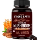 Mushroom Gummies with Ashwagandha - 350mg 10-in-1 Mushroom Blend - Lions Mane, Cordyceps, Reishi, Chaga, Turkey Tail, Maitake, Shiitake - Gelatin Free, Vegetarian - 60 Count (2 Per Serving)