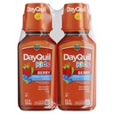 Vicks Kids DayQuil Berry Cold & Cough Medicine Co-Pack, Daytime Relief of Multiple Symptoms, Great-Tasting Berry Flavor, Free of Alcohol & Acetaminophen, For Ages 6+, 2x8oz