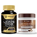 WELLNESS LABSRX Lions Mane Supplement Capsules - Mushroom Coffee Blend | Bundle
