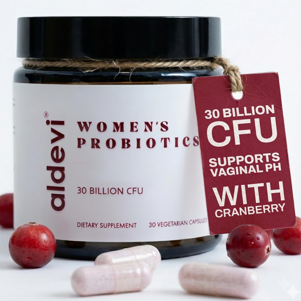 Women’s Probiotics 30 Billion CFU with Cranberry, Made in USA – Daily Support for Vaginal pH, Urinary & Digestive Health – Vegan, 30 Capsules
