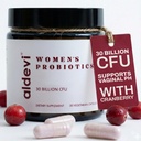 Women’s Probiotics 30 Billion CFU with Cranberry, Made in USA – Daily Support for Vaginal pH, Urinary & Digestive Health – Vegan, 30 Capsules