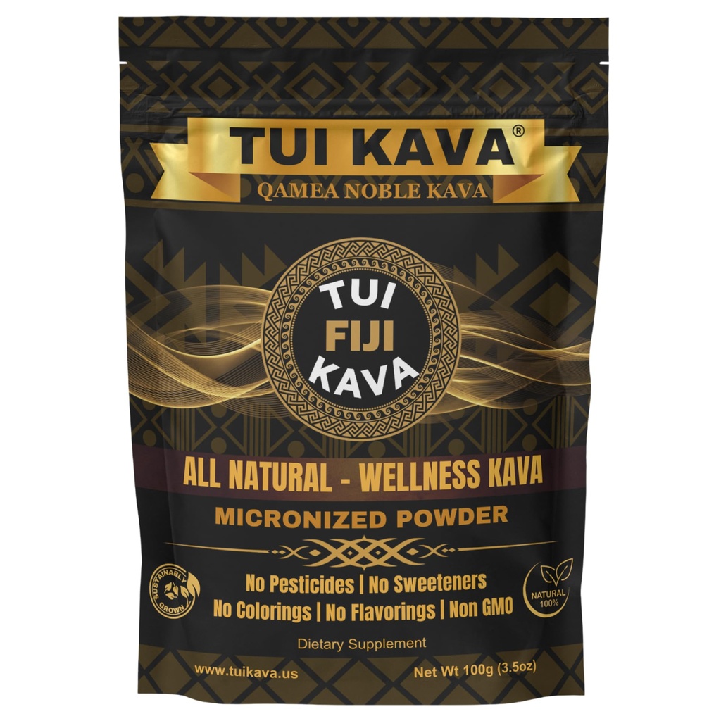 TUI KAVA MICRONIZED Noble Kava Root Powder – 100g (3.5oz) Trial Size | Heady & Euphoric | Natural Mood, Sleep & Stress Support | Premium Fijian Kava for Focus & Relaxation | NO STRAINING