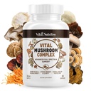 Vital 10-in-1 Mushroom Supplement Complex – High Potency Lion’s Mane, Cordyceps, Reishi & Turkey Tail Capsules – Nootropic Brain Support for Memory, Focus & Energy – 30 Day Supply