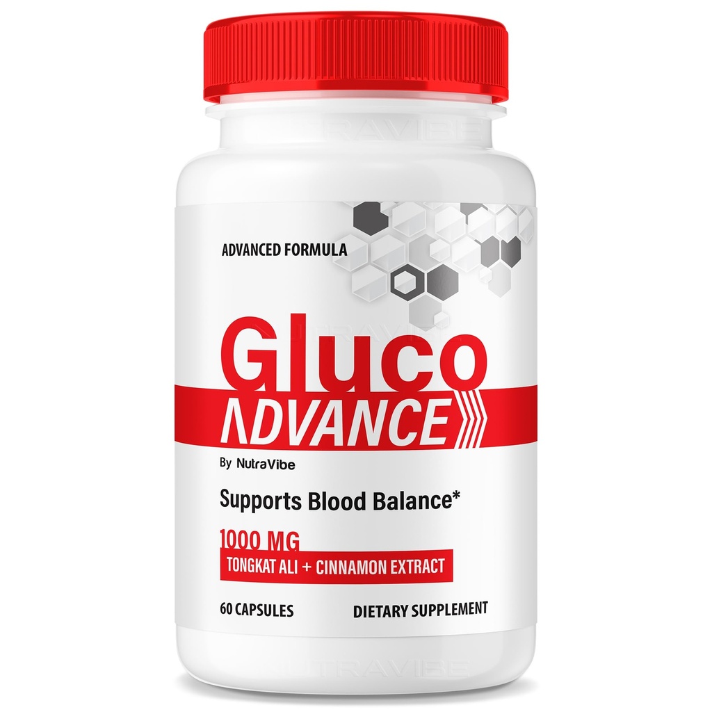 Gluco Advance – Original Gluco Advanced Formula with Natural Ingredients to Support Energy, Healthy Circulation, Stable & Balanced Levels, Easy-to-Take GlucoAdvance Pills (60 Capsules)