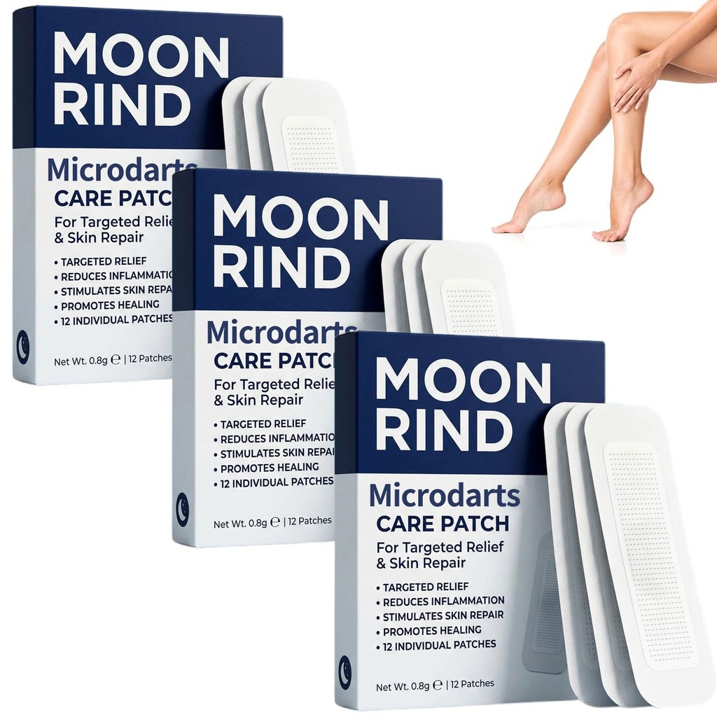 Moon Rind VeinTarget Microdarts Patch - Improves Blood Circulation, 2026 New Varicose Veins Treatment for Legs, Moon Rind Vein Patches, Natural Varicose Vein Patches for Legs - All Skin Types (3 box)