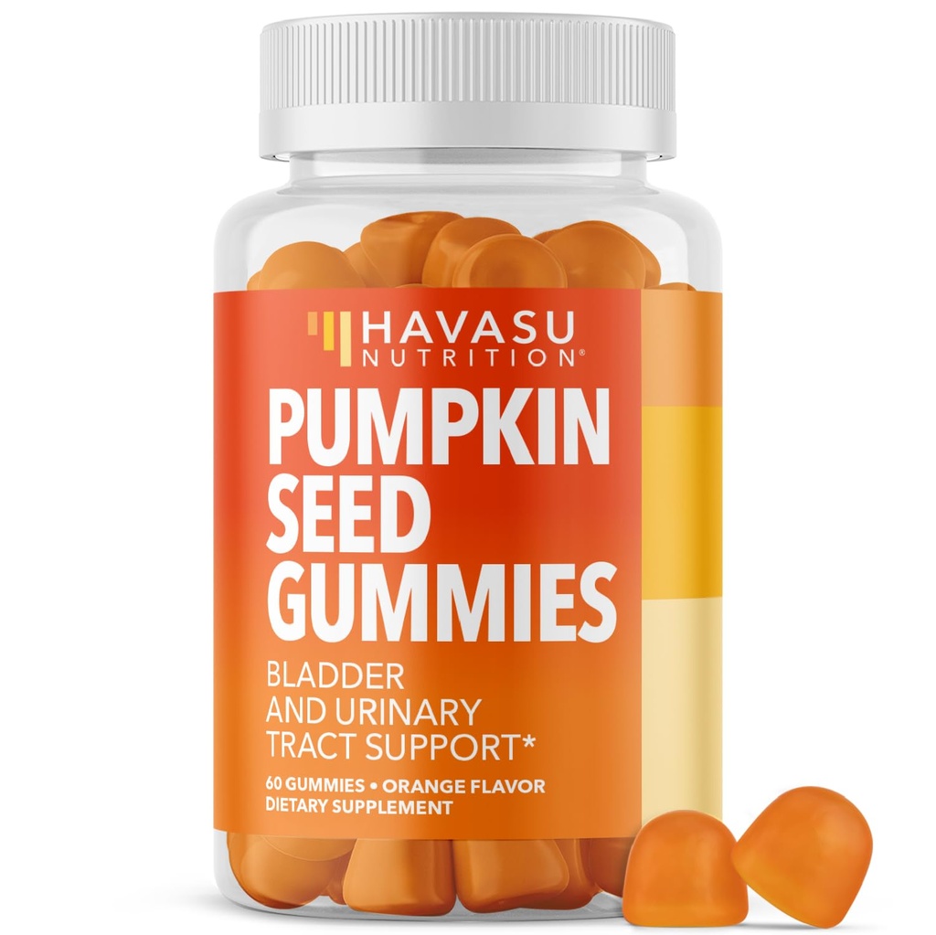 Pumpkin Seed Oil Gummies for Bladder and Urinary Tract Support - 200mg Pumpkin Seed Extract Per Serving - Vegan, Non-GMO, Gluten-Free - Sugar Free Pumpkin Seed Gummies - Orange Flavor, 30 Servings