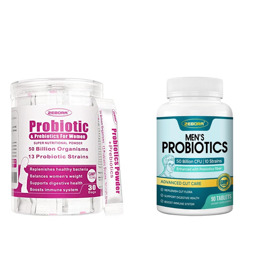 Probiotics for Women Digestive Health, 50 Billion CFU, 13 Strains, Women's Probiotics Powder with Cranberry for Urinary & Vaginal Health, Probiotics & Prebiotics for Gut and Immune Health, 30 Bags