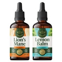 HERBAMAMA Herbal Liquid Drops Kit - Bundle of Lion's Mane & Lemon Balm Tincture 4 fl oz - Vegan, Non-GMO, Sugar & Alcohol-Free - 2 Pack