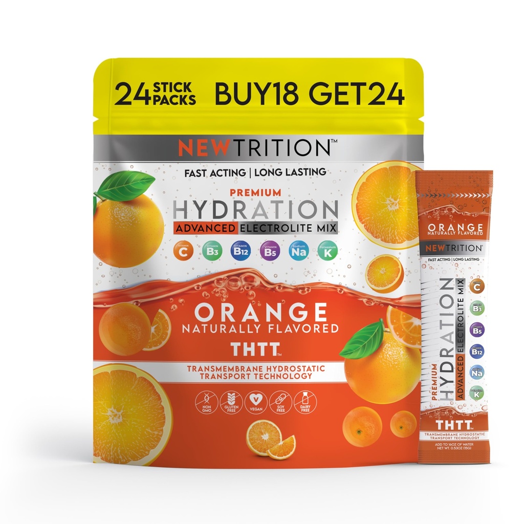 Hydration Powder, Electrolyte Powder Packets, Naturally Flavored Hydrating Packets for Water, Fast Acting Hydrate Electrolytes with Vitamins C & D
