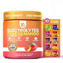 Keppi Electrolytes Powder – Peach Mango Flavor – No Sugar Hydration Supplement with Potassium, Magnesium, Sodium – 50 Servings – Keto, Vegan, Fasting-Friendly, Zero Calorie Electrolyte Drink