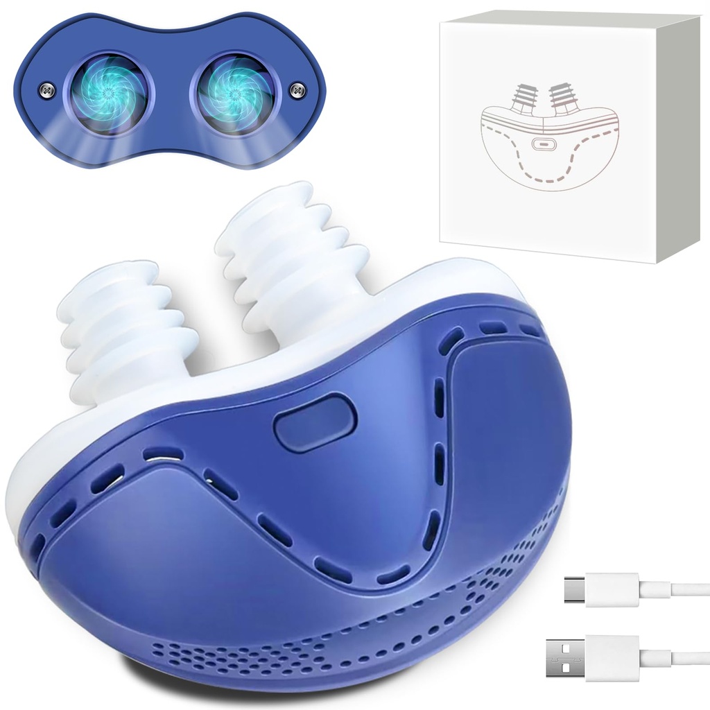 Mini Anti Snoring Devices for Snoring, Effective Anti Snoring Device, Peaceful Sleep Snore Solution - Suitable for All Nose Shapes and Both Men and Women (2 Replaceable Silicone Tips)-E3E