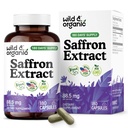 Wild & Organic Saffron Extract Capsules 88.5 mg - Mood, Focus, Eye Support - Natural Saffron Supplements - Crocus Sativus Powder - 180 Days of Supply - Vegan, Non-GMO - 180 Count