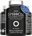 D-Mannose 1000mg Capsules - D Mannose with Cranberry Extract and Vitamin C - 60 Capsules 500mg High Strength - Urinary Tract Health for Women & Men - Vegan & Non-GMO - Fast-Acting Natural UTI Support