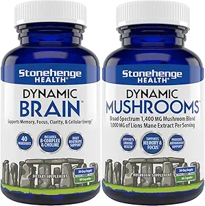 Stonehenge Health Dynamic Brain, Dynamic Mushrooms: Nootropics for Memory, Focus, Clarity Support