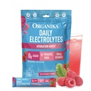 Organika Electrolyte Drink Mix Hydration Powder with Prebiotic Fiber & Vitamin C, 0g Sugar, Wild Raspberry Flavor, 20 Single-Serve sachets.