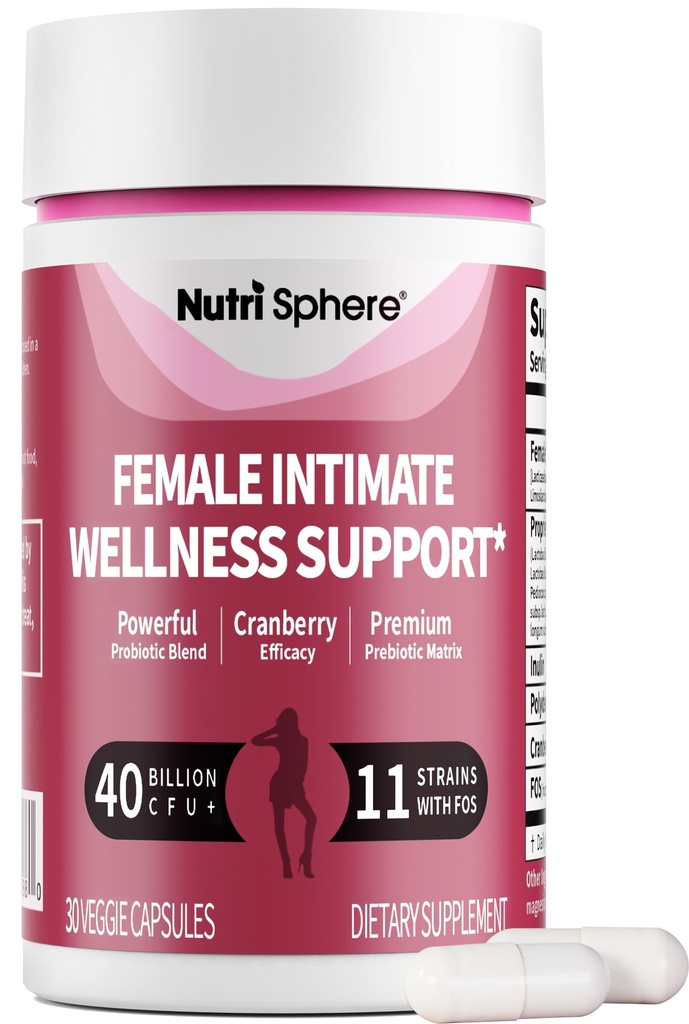 Women’s Probiotics Capsules with Cranberry & Prebiotics – 40 Billion CFU, 11 Strains for Vaginal Health Female Intimate Wellness*