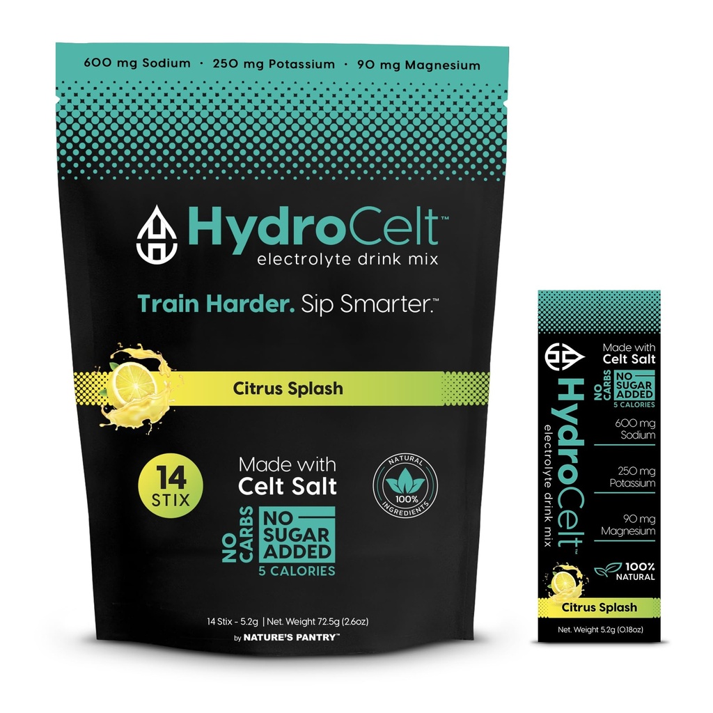 Electrolyte Drink Mix, Zero Sugar Hydration Powder, 14 Stick Pack Citrus Splash, 940mg Electrolytes, No Artificial Sweeteners