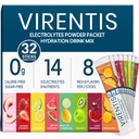 32 Sticks Electrolytes Powder Packets Sugar Free Hydration Packets, 8 Flavors Liquid Daily IV Electrolyte Drink Mix for Rehydration with 8 Electrolytes & 6 Vitamins, 0 Calorie, Low Sodium
