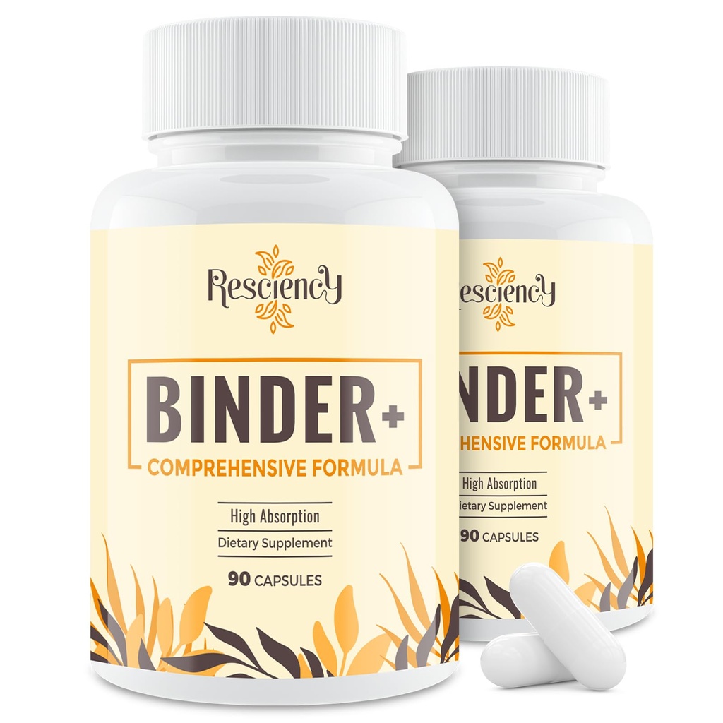 Resciency Detox Binder Supplement - All-in-1 Detox Binder with Zeolite, Bentonite Clay, Activated Charcoal, Milk Thistle, Proprietary Blends - Liver & Digestive, Max Absorption, 180 Counts